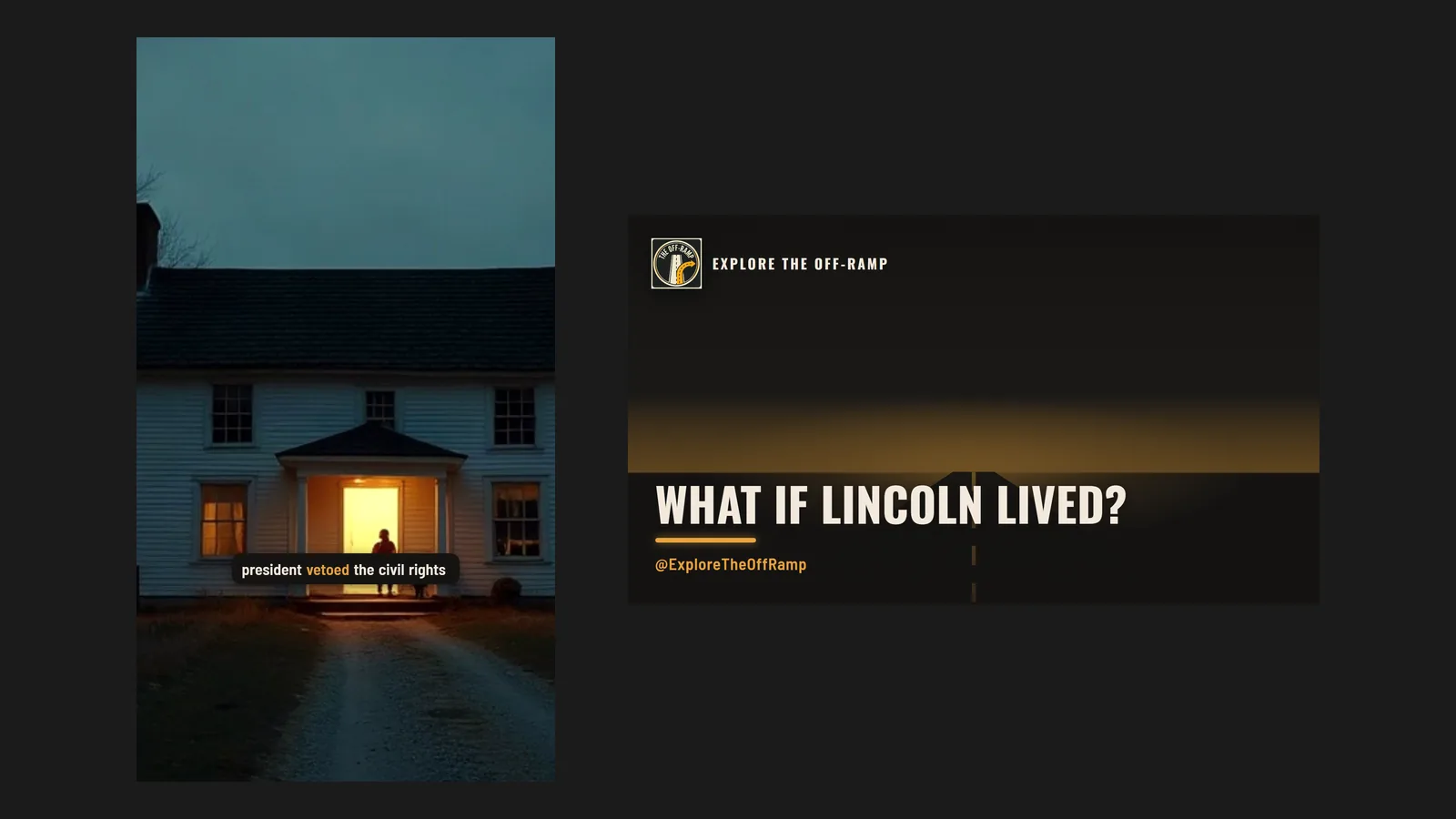 The episode's vertical cut beside its YouTube thumbnail, What if Lincoln lived?